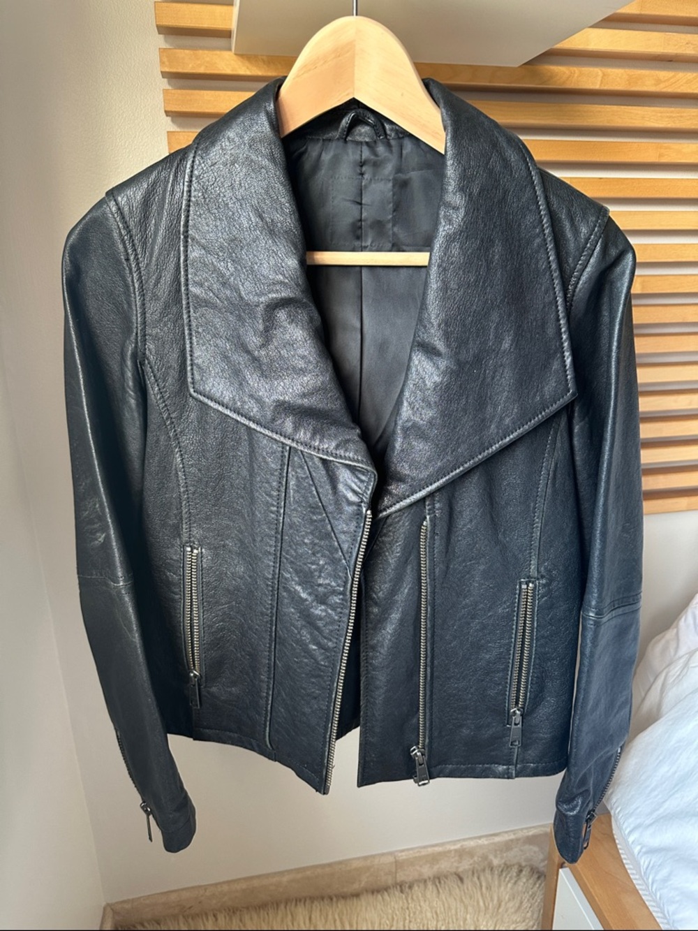 Vintage Black Leather Jacket - Women